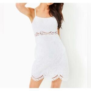 Lilly Pulitzer Risette Lace Dress - Resort White Palms In Paradise Lace size 14